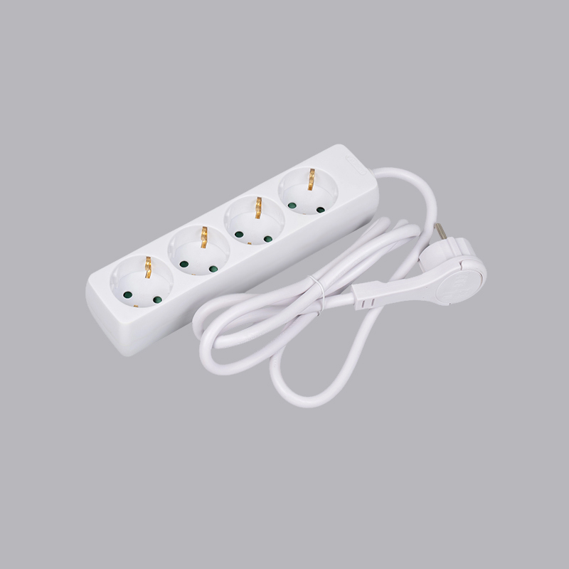 LOB-04L Power strip 4 arah berbentuk persegi panjang tipe Jerman dengan cincin tarik Multi-Socket