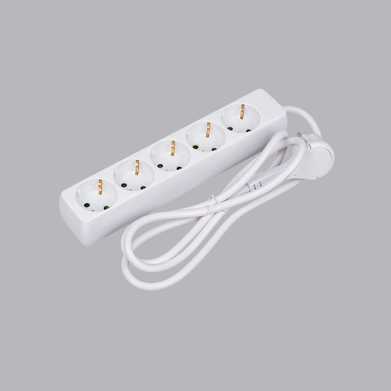 LOB-05L Power strip 5 arah berbentuk persegi panjang tipe Jerman dengan cincin tarik Multi-Socket