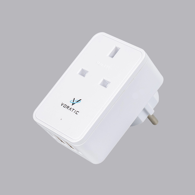 VT-924-DE UK ke Jerman, 1 soket, 2 port USB, 2 adaptor port typeC