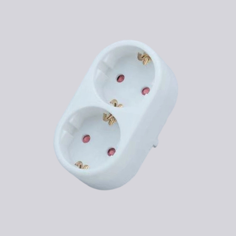 G01-02 adaptor colokan dua bulat tipe Jerman